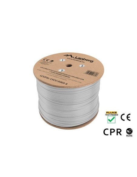 Lanberg Kabel Uftp Kat. 6A 305M Drut Cu Lszh Szary Cpr+Fluke Passed