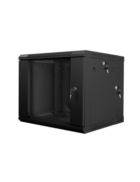 Lanberg Szafa Wisząca Dwusekcyjna 19" 9U 600X600 (Drzwi Szklane, Czarna Ral9004) Wf02-6609-10B
