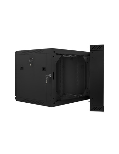 Lanberg Szafa Wisząca Dwusekcyjna 19" 9U 600X600 (Drzwi Szklane, Czarna Ral9004) Wf02-6609-10B