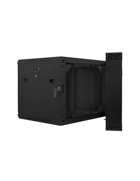 Lanberg Szafa Wisząca Dwusekcyjna 19" 9U 600X600 (Drzwi Szklane, Czarna Ral9004) Wf02-6609-10B