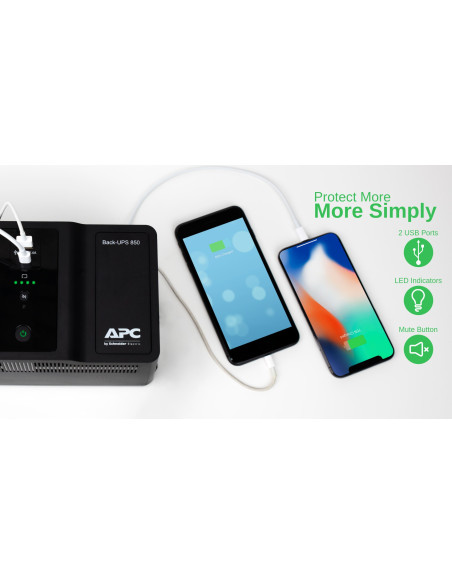Apc Back-Ups 850Va 230V Usb/Type-C And A Charging Ports