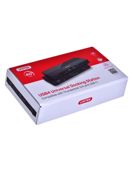 Unitek Stacja Dokująca Usb 4 12W1, Hdmi/Dp 8K,4X Usb-C, 3Xusb-A, Sd, Powerdelivery 100W