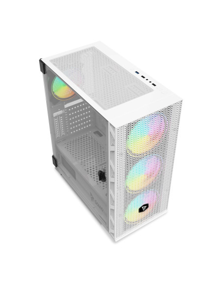 Savio Obudowa Pc Argb Mesh/Glass Raptor White X1