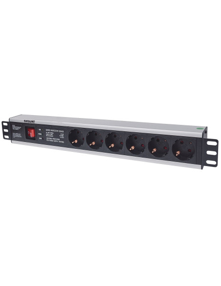 Intellinet 713962 Rozdzielacz Zasilania Pdu 6 X Gniazdo Sieciowe 1.5U Czarny