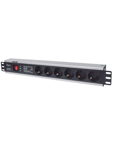 Intellinet 713962 Rozdzielacz Zasilania Pdu 6 X Gniazdo Sieciowe 1.5U Czarny