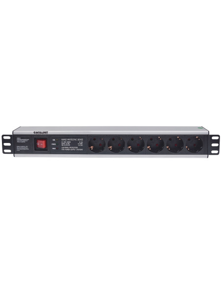 Intellinet 713962 Rozdzielacz Zasilania Pdu 6 X Gniazdo Sieciowe 1.5U Czarny