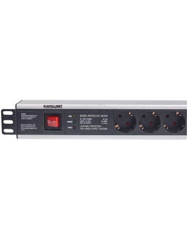 Intellinet 713962 Rozdzielacz Zasilania Pdu 6 X Gniazdo Sieciowe 1.5U Czarny
