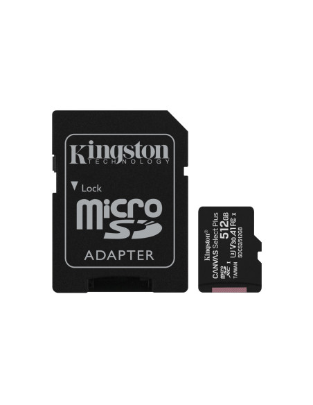 Karta Pamięci Z Adapterem Kingston Canvas Select Plus Sdcs2/512Gb (512Gb  Class 10, Class U1, V10  + Adapter)