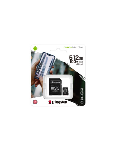 Karta Pamięci Z Adapterem Kingston Canvas Select Plus Sdcs2/512Gb (512Gb  Class 10, Class U1, V10  + Adapter)