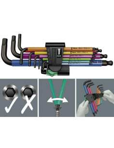 Wera 950/9 Klucz Imbusowy W Kształcie Litery L Metryczny 9 Szt. 2