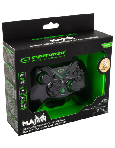 Gamepad Bezprzewodowy Esperanza Egg112K (Pc, Ps3, Xbox One  Kolor Czarny, Kolor Zielony)