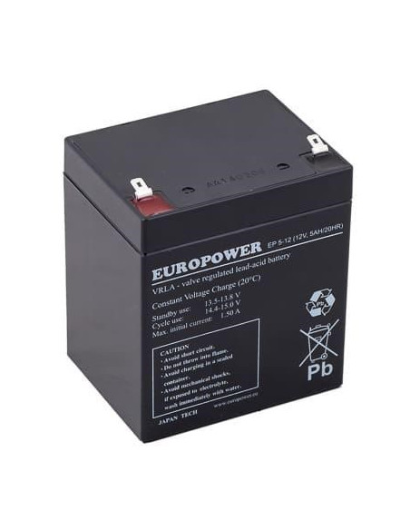 Akumulator Agm Europower Serii Ep 12V 5Ah T1 (Żywotność 6-9 Lat)
