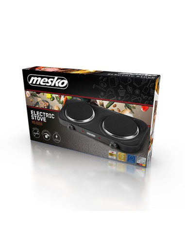 Mesko Home Ms 6509 Płyta Kuchenna Czarny Blat Płyta Uszczelniona 2 Stref(Y)