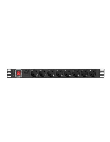 Lanberg Listwa Zasilająca Rack Pdu 19" (1U, 16A, 8X Shuko, 2M, Czarna) Pdu-08F-0200-Bk