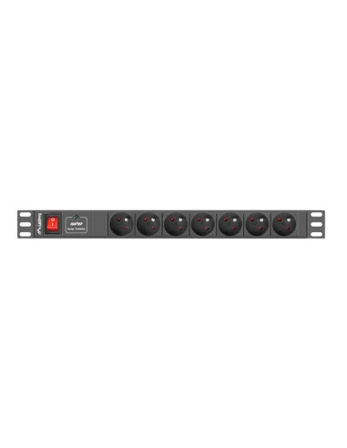 Listwa Rack Lanberg Pdu-07E-0200-Iec-Bk (7 X Ute  10 A  2M  Kolor Czarny)