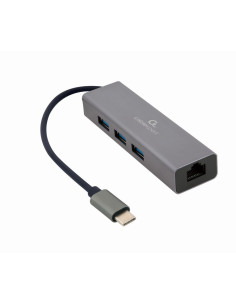 Gembird Adapter Usb-C -  Lan Rj-45 1Gb Na Kablu Hub 3X Usb 3.1