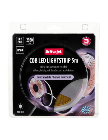 Taśma Led Cob 5M Barwa Neutralna Ip20