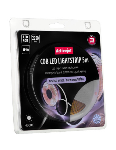 Taśma Led Cob 5M Barwa Neutralna Ip20