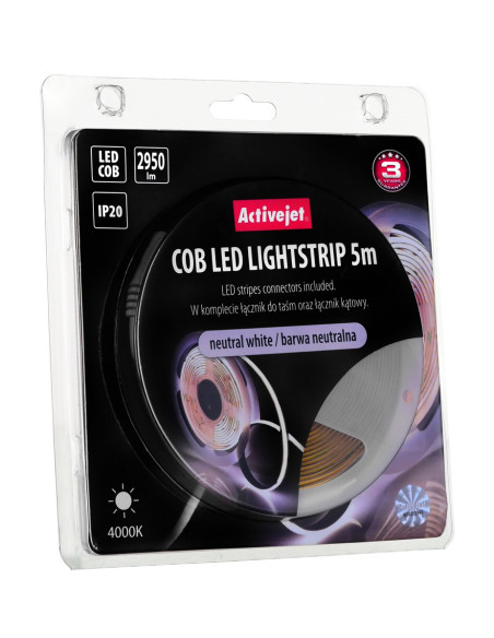 Taśma Led Cob 5M Barwa Neutralna Ip20