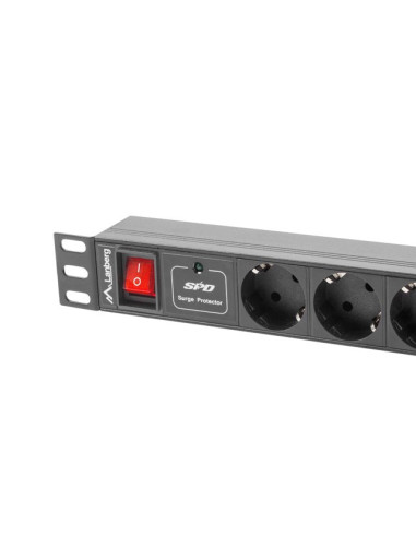 Listwa Rack, Zasilająca Lanberg Pdu-07F-0200-Iec-Bk (7 X Ute  10 A  2M  Kolor Czarny)
