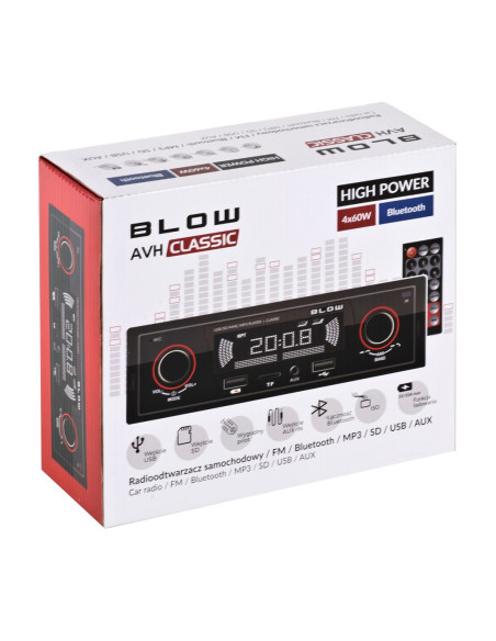Radio Samochodowe Blow Classic 78-287  (Bluetooth, Usb + Aux + Karty Sd)