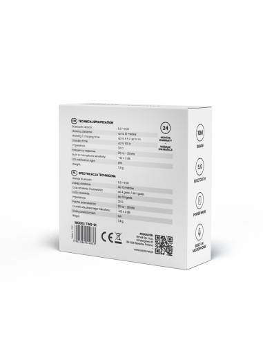 Słuchawki Bezprzewodowe Savio Tws-01 (Douszne  Bezprzewodowe, Bluetooth  Z Wbudowanym Mikrofonem  Kolor Biały