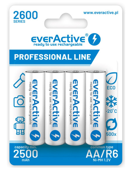 Zestaw Akumulatorków Everactive Professional Line Evhrl6-2600 (2600Mah   Ni-Mh)