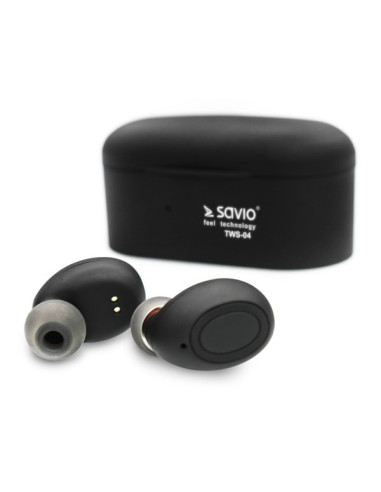Słuchawki Savio Tws-04 (Bluetooth  Bezprzewodowe, Bluetooth  Z Wbudowanym Mikrofonem  Kolor Czarny