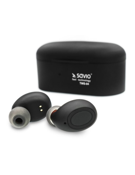 Słuchawki Savio Tws-04 (Bluetooth  Bezprzewodowe, Bluetooth  Z Wbudowanym Mikrofonem  Kolor Czarny