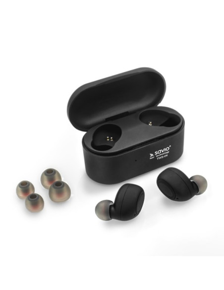 Słuchawki Savio Tws-04 (Bluetooth  Bezprzewodowe, Bluetooth  Z Wbudowanym Mikrofonem  Kolor Czarny