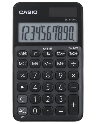 Casio Kalkulator Kieszonkowy Sl-310Uc-Bk Czarny, 10 Cyfrowy Wyświetlacz