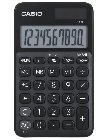 Casio Kalkulator Kieszonkowy Sl-310Uc-Bk Czarny, 10 Cyfrowy Wyświetlacz