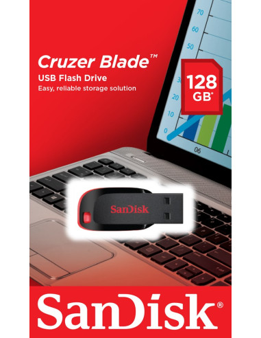 Pendrive Sandisk Cruzer Blade Sdcz50-128G-B35 (128Gb  Usb 2.0  Kolor Czarny)