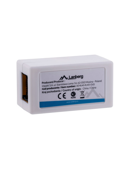 Lanberg Złączka Sieciowa Przelotka 2X Rj45 Kat.5E Utp Ad-Rj45-Rj45-Ou5