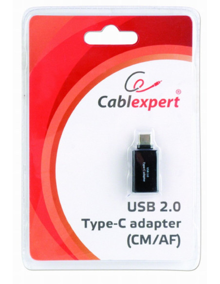 Adapter Gembird A-Usb2-Cmaf-01 (Usb Typu C M - Usb 2.0 F  Kolor Czarny)