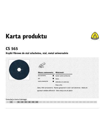 K.fibra Krążek  125 Gr. 40 Cs565 /25Szt Metal