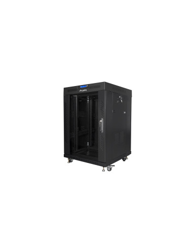 Lanberg Szafa Stojąca Rack 19" 15U 600X600 Drzwi Szklane Lcd Czarna Ff01-6615-12Bl (Flat Pack)