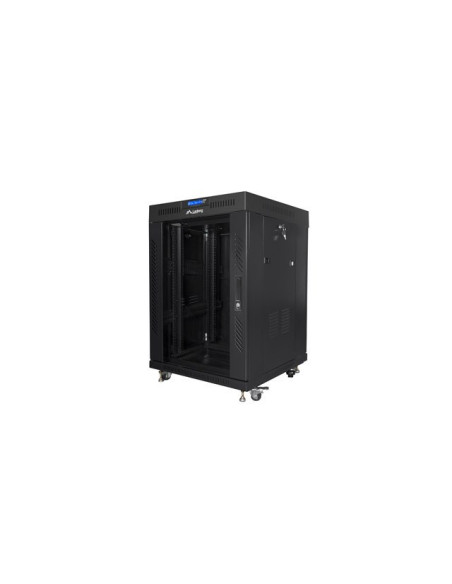 Lanberg Szafa Stojąca Rack 19" 15U 600X600 Drzwi Szklane Lcd Czarna Ff01-6615-12Bl (Flat Pack)