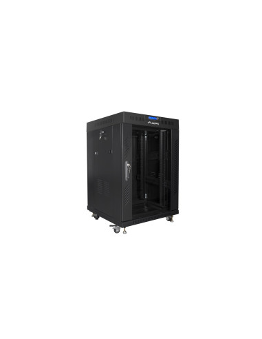 Lanberg Szafa Stojąca Rack 19" 15U 600X600 Drzwi Szklane Lcd Czarna Ff01-6615-12Bl (Flat Pack)