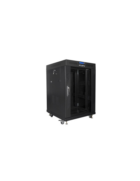 Lanberg Szafa Stojąca Rack 19" 15U 600X600 Drzwi Szklane Lcd Czarna Ff01-6615-12Bl (Flat Pack)