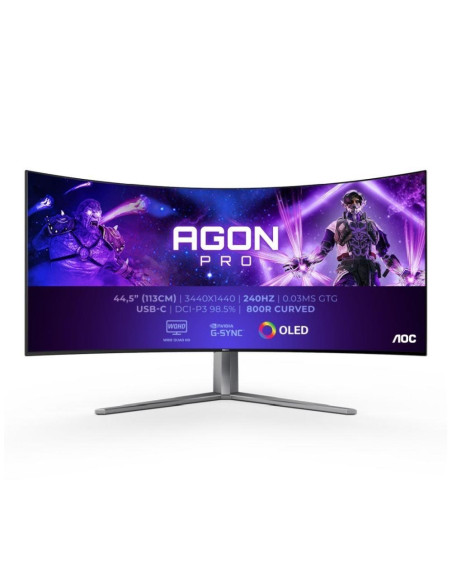 Aoc Agon Pro Ag456Uczd Led Display 114,3 Cm (45") 3440 X 1440 Px Wide Quad Hd Oled Czarny