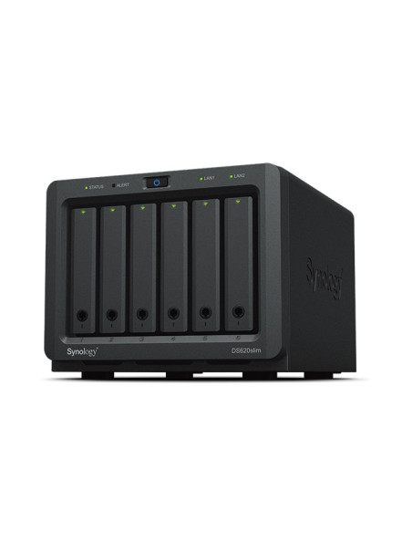 Nas Synology Ds620Slim  Tower  6X (2.5" Sata Hdd)  Intel Celeron J3355  2Gb Ddr3L (Max. 6Gb), 2X 1Gbe Rj-45