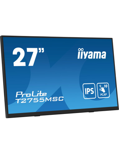 Iiyama Prolite T2755Msc-B1 Monitor Komputerowy 68,6 Cm (27") 1920 X 1080 Px Full Hd Led Ekran Dotykowy Blad Czarny