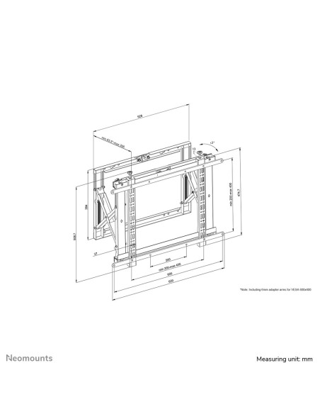 Neomounts Wl95-800Bl1 Uchwyt Do Tablic Informacyjnych 177,8 Cm (70") Czarny