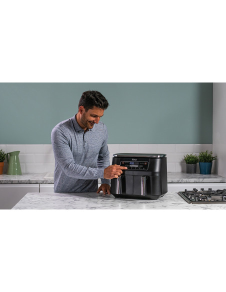Ninja Af300 Podwójny 7,6 L Autonomiczny 1690 W Frytkownica Na Gorące Powietrze Czarny