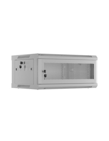 Szafa Instalacyjna Rack Wisząca 19" 4U 600X450 Szara Drzwi Perforowane Lanberg (Flat Pack)
