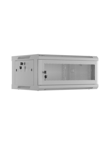 Szafa Instalacyjna Rack Wisząca 19" 4U 600X450 Szara Drzwi Perforowane Lanberg (Flat Pack)