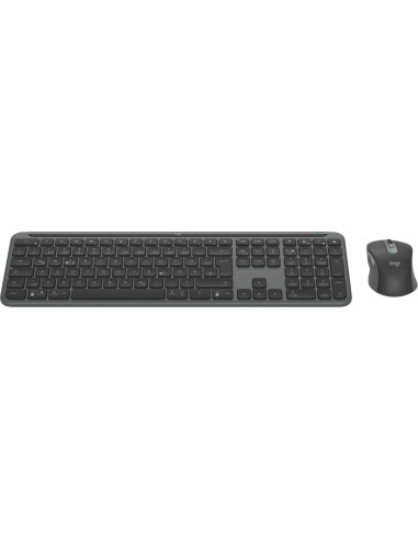 Logitech Mk950 Signature For Business Klawiatura Dołączona Myszka Biuro Rf Wireless + Bluetooth Qwertz Niemiecki Grafitowy