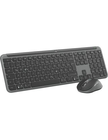 Logitech Mk950 Signature For Business Klawiatura Dołączona Myszka Biuro Rf Wireless + Bluetooth Qwertz Niemiecki Grafitowy