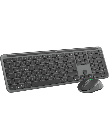 Logitech Mk950 Signature For Business Klawiatura Dołączona Myszka Biuro Rf Wireless + Bluetooth Qwertz Niemiecki Grafitowy